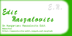 edit maszalovits business card